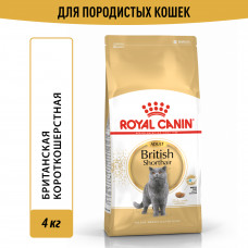 Royal Canin British Shorthair Adult Корм сухой сбалансированный для взрослых британских короткошерстных кошек, 4 кг