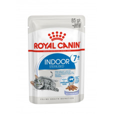 Royal Canin Indoor Sterilized 7+ Корм консервированный для стареющих кошек, постоянно живущих в помещении,желе, 85г