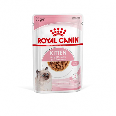 Royal Canin Kitten Корм консервированный для котят в период второй фазы роста до 12 месяцев, соус, 85г