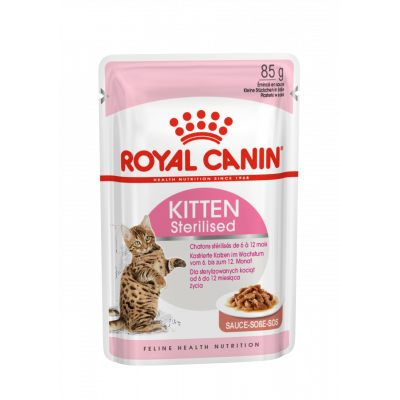 Royal Canin Kitten Sterilised Корм консервированный для стерилизованных котят до 12 месяцев, соус, 85г