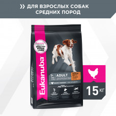 Eukanuba Adult Medium Breed 1+ years Корм сухой для взрослых собак средних пород от года и старше, 15 кг